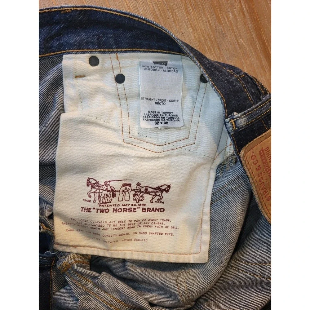Levi’s Hesher Straight Jeans 32x32 Medium Wash Distressed Mid-Low Rise Turkey